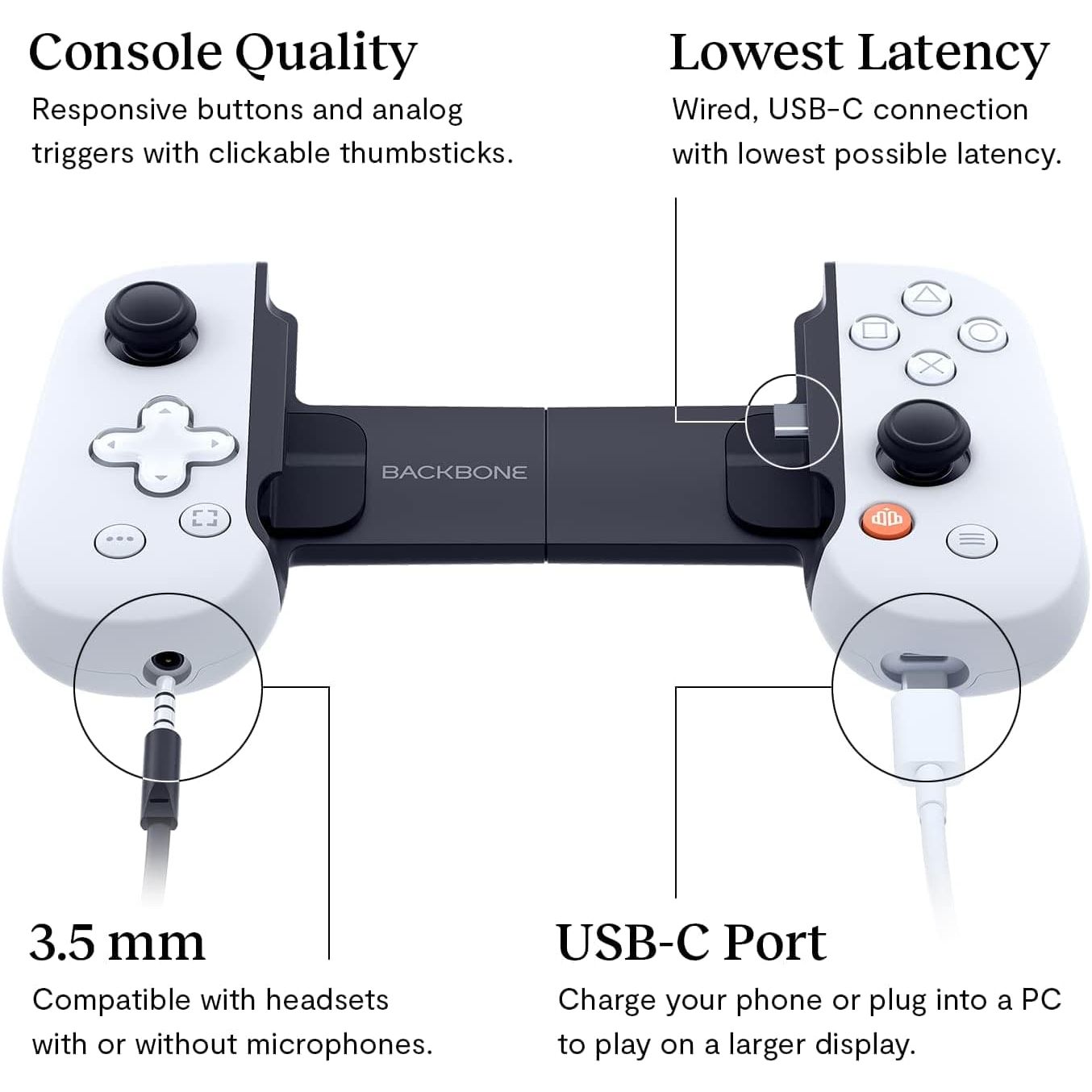 Buy Backbone,Backbone One: PlayStation Gaming Controller For Android - White - Gadcet UK | UK | London | Scotland | Wales| Near Me | Cheap | Pay In 3 | Video Game Console Accessories